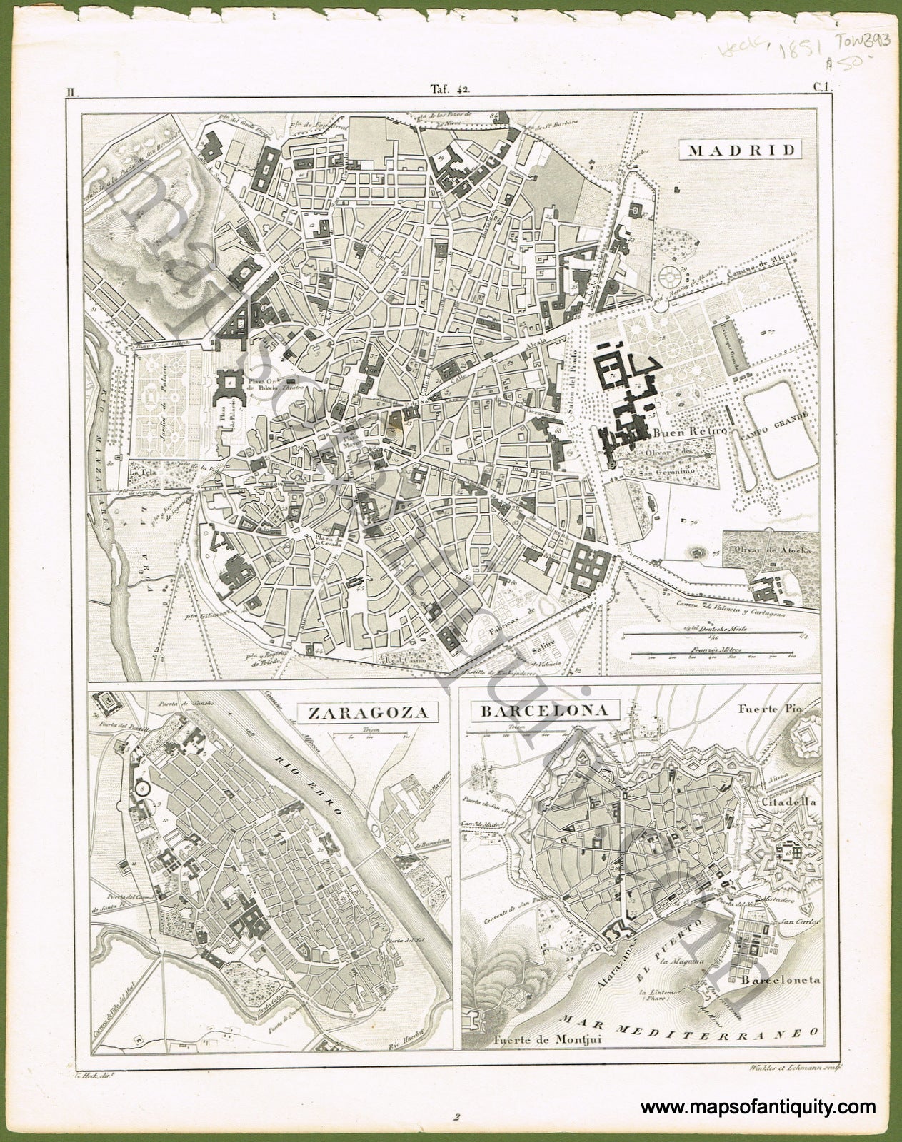 Antique-Black-and-White-Map-Madrid-Zaragoza-Barcelona-Europe-Spain-&-Portugal-1851-Heck-Maps-Of-Antiquity