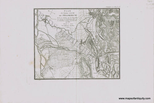 Antique-Map-Plan-Des-Positions-De-La-Ville-De-Feldkirch-Austria-Austrian-City-Topographical-Topographic-Tardieu-1820s-1800s-Early-19th-Century-Maps-of-Antiquity