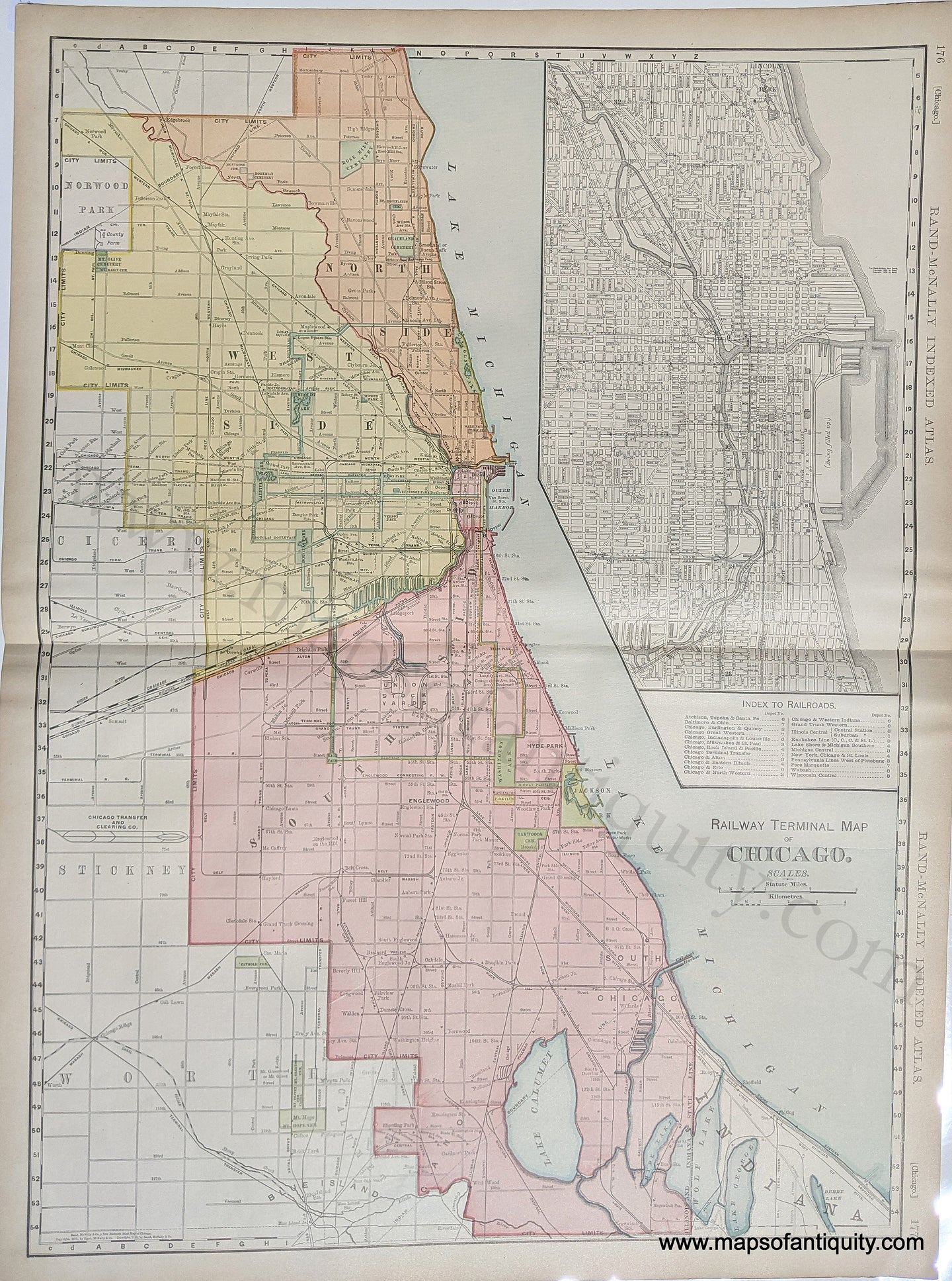 Antique-Map-Chicago-Illinois-Rand-McNally-1908-1900s