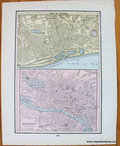 Antique-Map-Plan-of-Dundee-Glasgow-Scotland-St.-Petersburg-Russia-City-Cities-History-Historical-Home-Library-and-Supply-Association-Pacific-Coast-1892-1890s-1800s-Late-19th-Century-Maps-of-Antiquity-