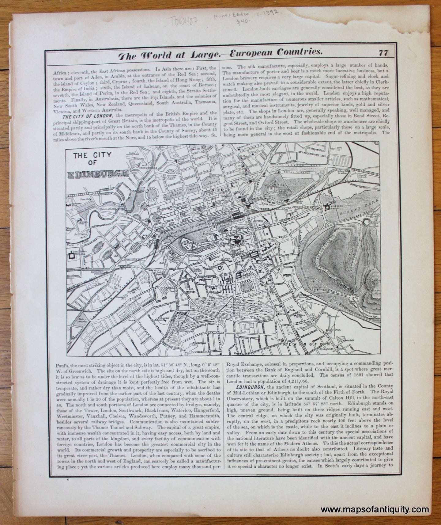 Antique-Map-The-City-of-Edinburgh-Scotland-Maps-Of-Antiquity