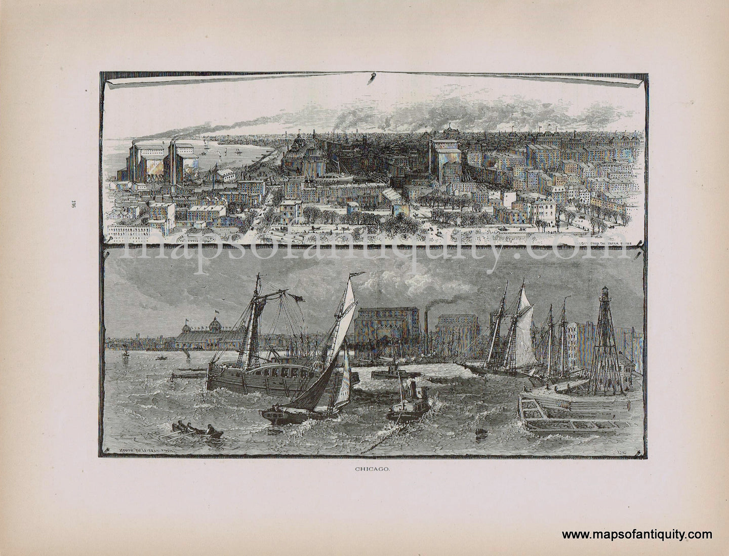 Antique-Print-Prints-Chicago-1872-Picturesque-America-1800s-19th-century-maps-of-Antiquity