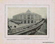 Load image into Gallery viewer, 1904 - Faneuil Hall (The Cradle of Liberty), Old State House, Washington and State Streets; verso: South Station - Antique Print
