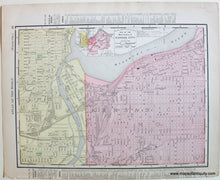 Load image into Gallery viewer, Antique-Printed-Color-Map-Map-of-the-Main-Portion-of-Kansas-City-verso:-Arkansas-1895-Rand-McNally-Midwest-1800s-19th-century-Maps-of-Antiquity

