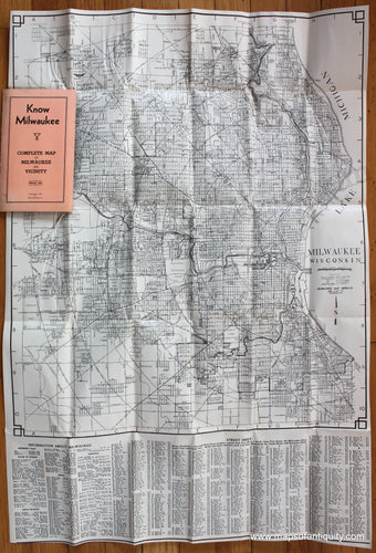 Antique-Folding-Map-Antique-Towns-&-City-Maps-and-Views-Know-Milwaukee---Complete-Map-of-Milwaukee-and-Vicinity-1938-Milwaukee-Map-Company--1900s-20th-century-Maps-of-Antiquity