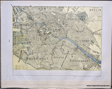 Load image into Gallery viewer, 1892 - London (England); versos: Brussels (Belgium), City of Berlin - Antique Chart
