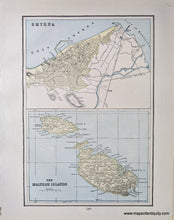 Load image into Gallery viewer, Genuine-Antique-Printed-Color-Comparative-Chart-Smyrna-and-the-Maltese-Islands;-verso:-Mexico-Towns-and-Cities--1892-Home-Library-&amp;-Supply-Association-Maps-Of-Antiquity-1800s-19th-century

