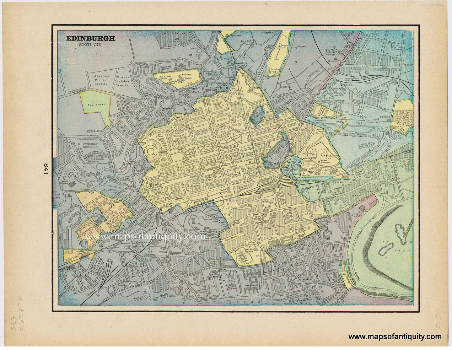 Antique-City-Plan-Edinburgh-Scotland--Towns-and-Cities-Scotland-1903-Cram-Maps-Of-Antiquity