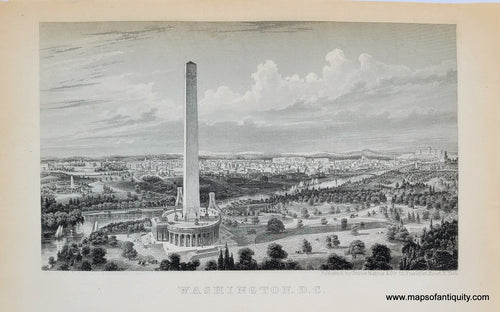 Genuine-Antique-Print-Washington-D-C--1857-Magnus-Maps-Of-Antiquity