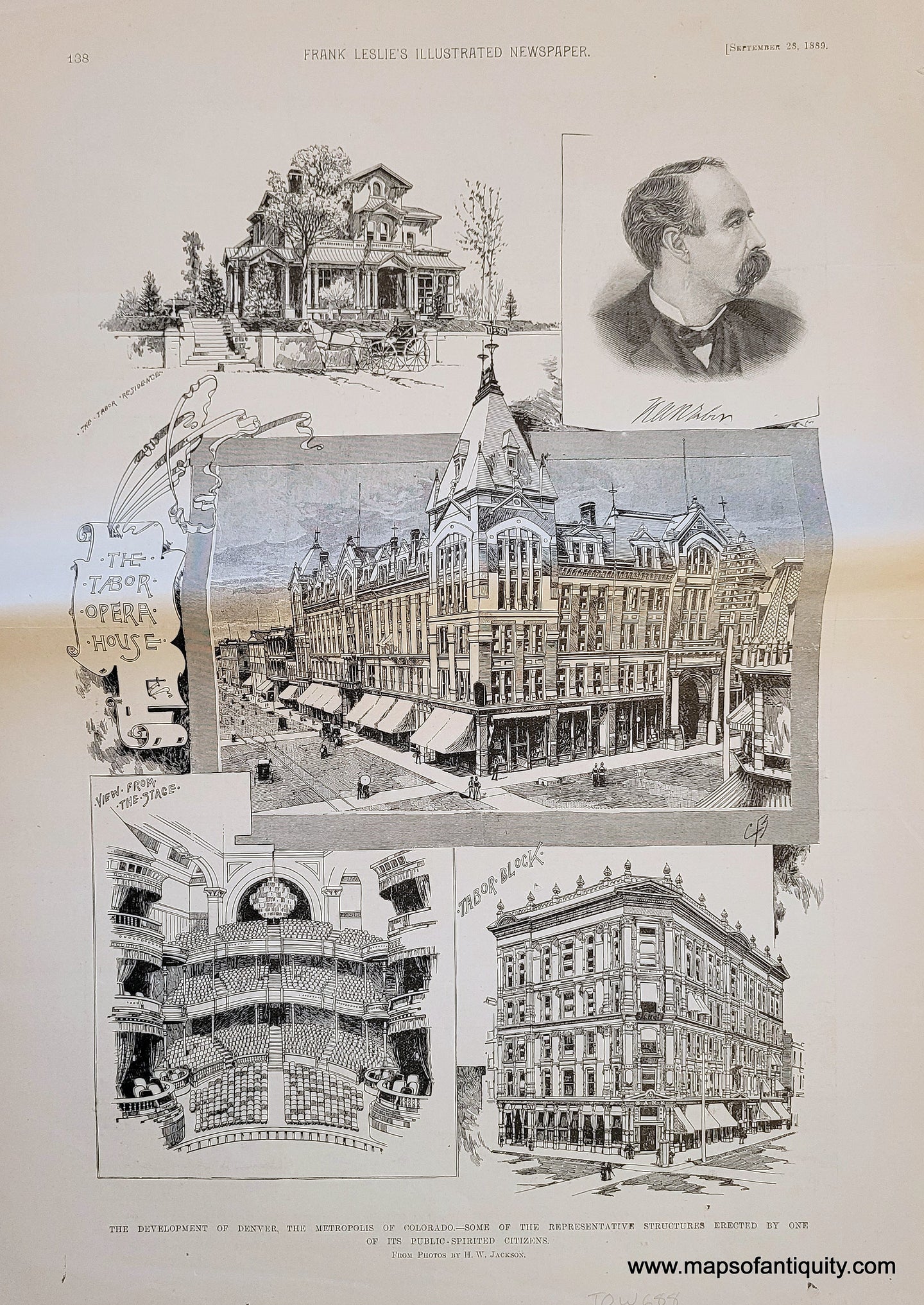 Genuine-Antique-Map-Buildings-in-Denver-Colorado-1889-Frank-Leslie's-Illustrated-Newspaper-Maps-Of-Antiquity