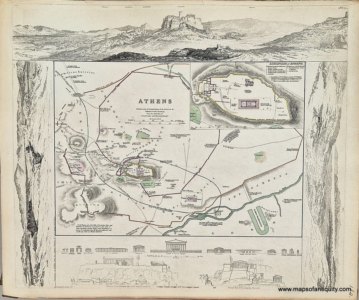 Genuine-Antique-Map-Ancient-Athens-1850-SDUK-Society-for-the-Diffusion-of-Useful-Knowledge-Maps-Of-Antiquity