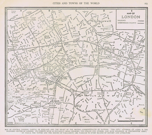 Genuine-Antique-Map-Map-of-London-1940-Rand-McNally-Maps-Of-Antiquity