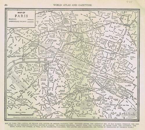 Genuine-Antique-Map-Map-of-Paris--1940-Rand-McNally-Maps-Of-Antiquity