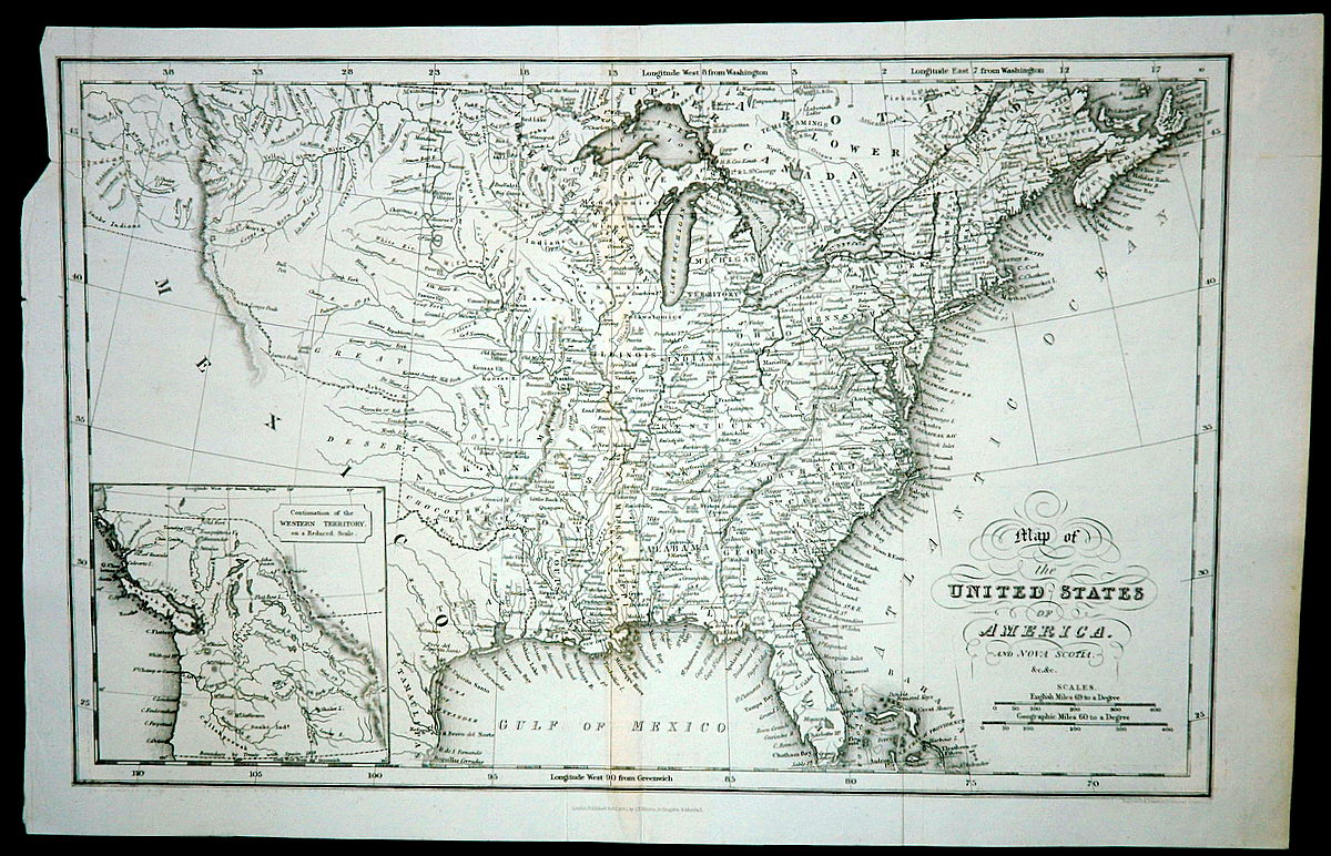 Antique-Map-Map-of-the-Untied-States-of-America.-And-Nova-Scotia.-Etc.---United-States-General---1832-I.T.-Hinton-&-Simpkin-&-Marshall-Maps-Of-Antiquity