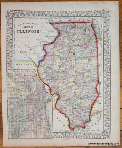 Antique-Map-County-Map-of-the-State-of-Illinois