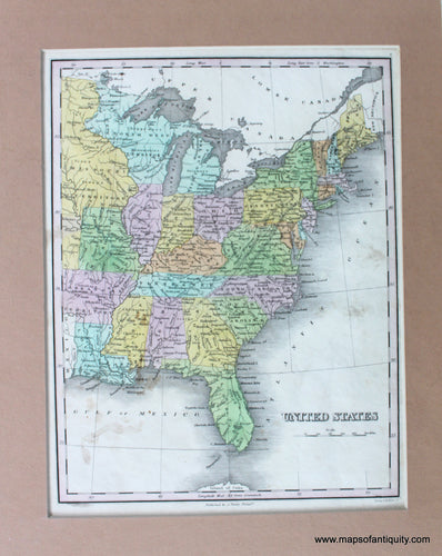Antique-Hand-Colored-Map-United-States.-United-States-United-States-General---1832-Anthony-Finley-Maps-Of-Antiquity