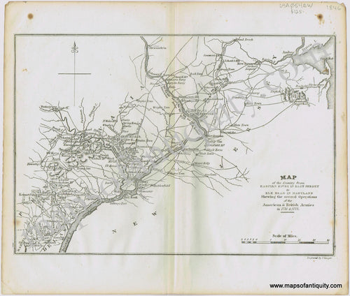 Antique-Map-New-Jersey-Delaware-Philadelphia-1846-Marshall-Revolutionary-War-Life-Washington