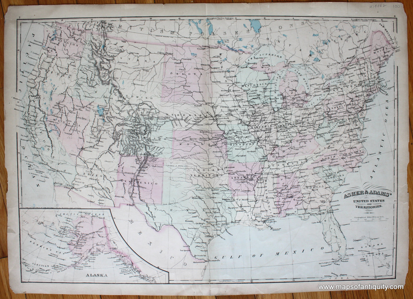 Antique-Hand-Colored-Map-Asher-&-Adams'-United-States-and-Territories-United-States-United-States-General---1872-Asher-&-Adams-Maps-Of-Antiquity