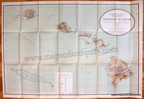 Antique-Map-Territory-of-Hawaii-Berthrong-United-States-Coast-and-Geodetic-Survey-1919-1900s-Early-20th-Century-Maps-of-Antiquity