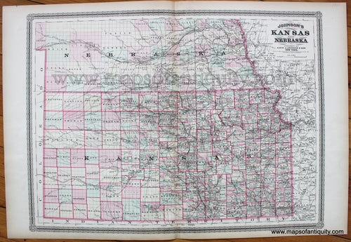 Antique-Map-Kansas-and-Nebraska
