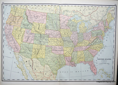 Printed-Color-Antique-Map-United-States-United-States--1888-Cram-Maps-Of-Antiquity