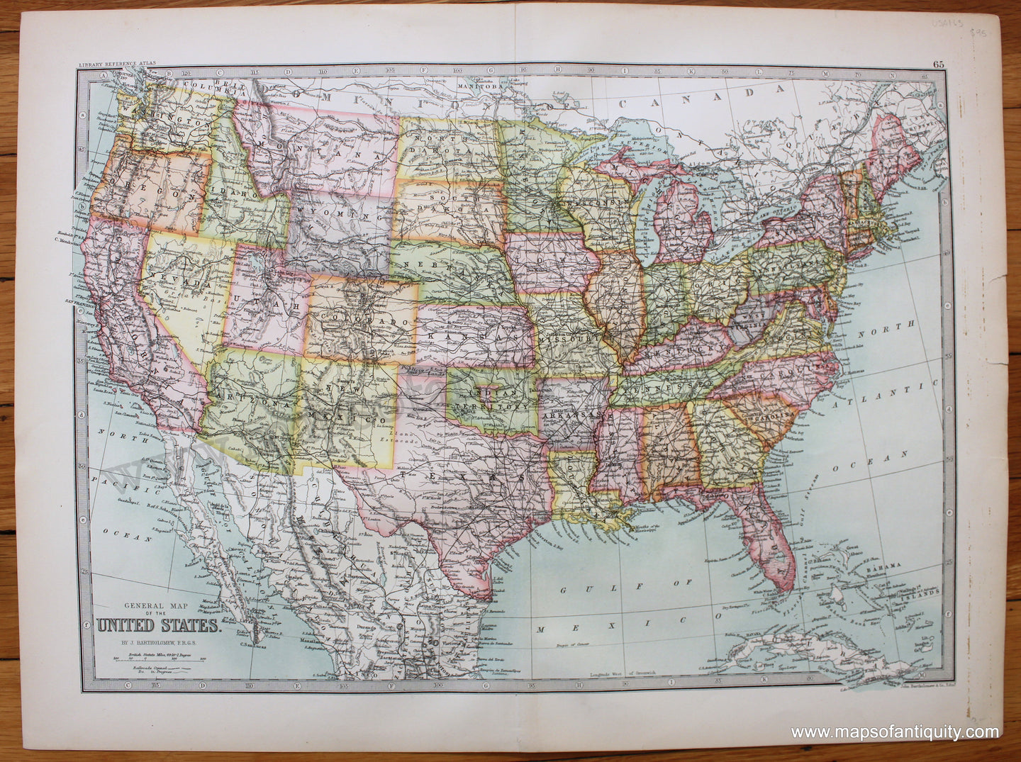 General-Map-of-the-United-States-Bartholomew-1890-1800s-19th-century-maps-of-antiquity
