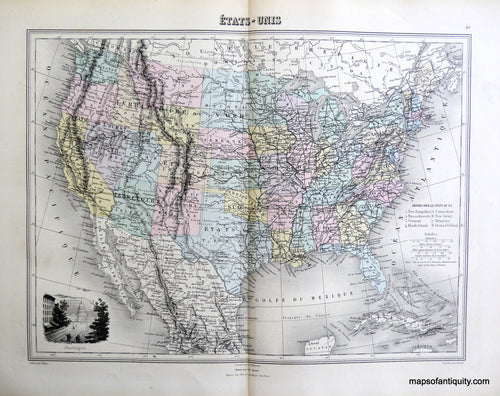 Antique-Hand-Colored-Map-Etats-Unis.-United-States--1884-Migeon-Maps-Of-Antiquity