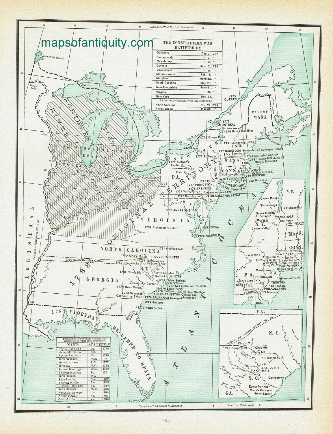 Printed-Color-Antique-Map-United-States-**********-United-States--1891-Cram-Maps-Of-Antiquity
