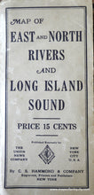 Load image into Gallery viewer, Printed-Color-Antique-Folding-Map-Map-of-Long-Island-Sound--Western-Part--and-East-River-c--1910-C-S--Hammond-Maps-Of-Antiquity
