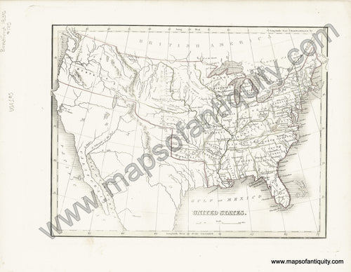 Antique-Hand-Colored-Map-United-States-United-States-United-States-General-1835-T.G.-Bradford-Maps-Of-Antiquity