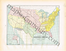 Load image into Gallery viewer, 1894 - Map of The United States, verso: Manitoba, and Map Showing The Acquisition of Territory and Its Distribution Among Political Divisions 1776-1886 - Antique Map
