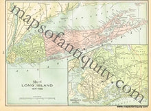 Load image into Gallery viewer, 1900 - Map of Long Island New York and Brooklyn, New York, verso: New York State, and Maryland and Delaware - Antique Map
