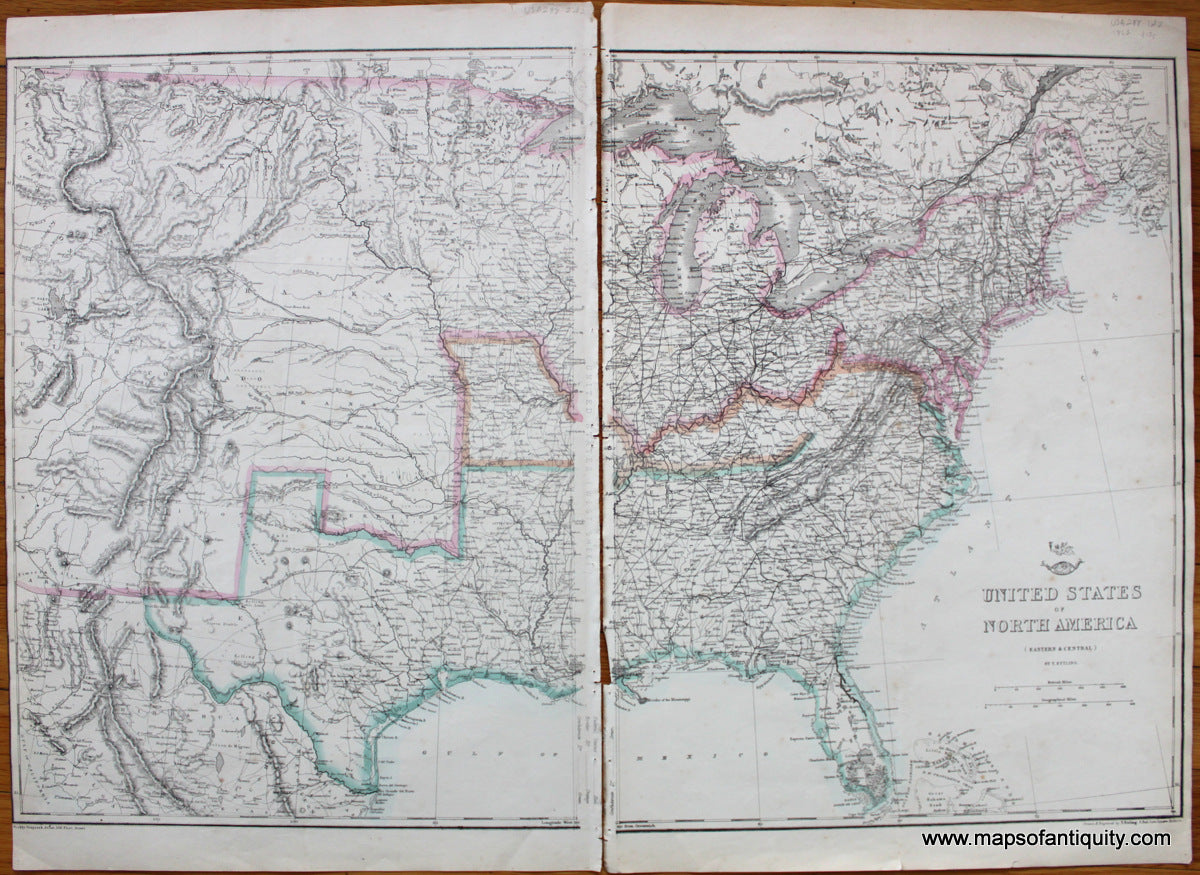 Antique-Map-United-States-America-USA-US-Civil-War-Confederate-States-Union-Federal-Confederacy-1862-Ettling-Weekly-Dispatch-1860s-1800s