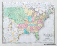 Load image into Gallery viewer, Antique-map-United-States-America-Melish-Lavoisne-1820-Texas-Territories-Northwest-Westward-expansion-1820s-1800s-19th-century-Maps-of-Antiquity
