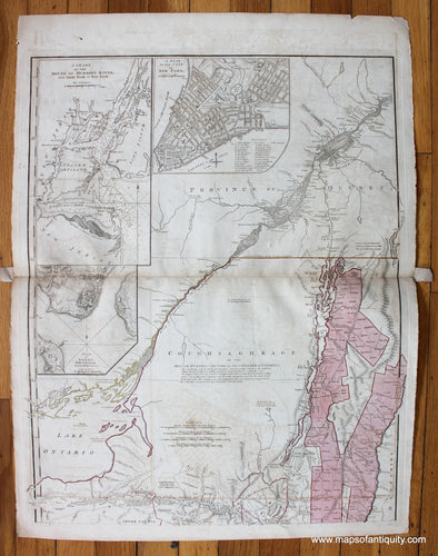 Antique-map-The-Provinces-of-New-York-and-New-Jersey-with-part-of-Pensilvania-and-the-Province-of-Quebec-(Upper-Half)-Sayer-Bennett-1775-1776-American-Revolution-1770s-1700s-Colonial-America-Colonies-Maps-of-Antiquity