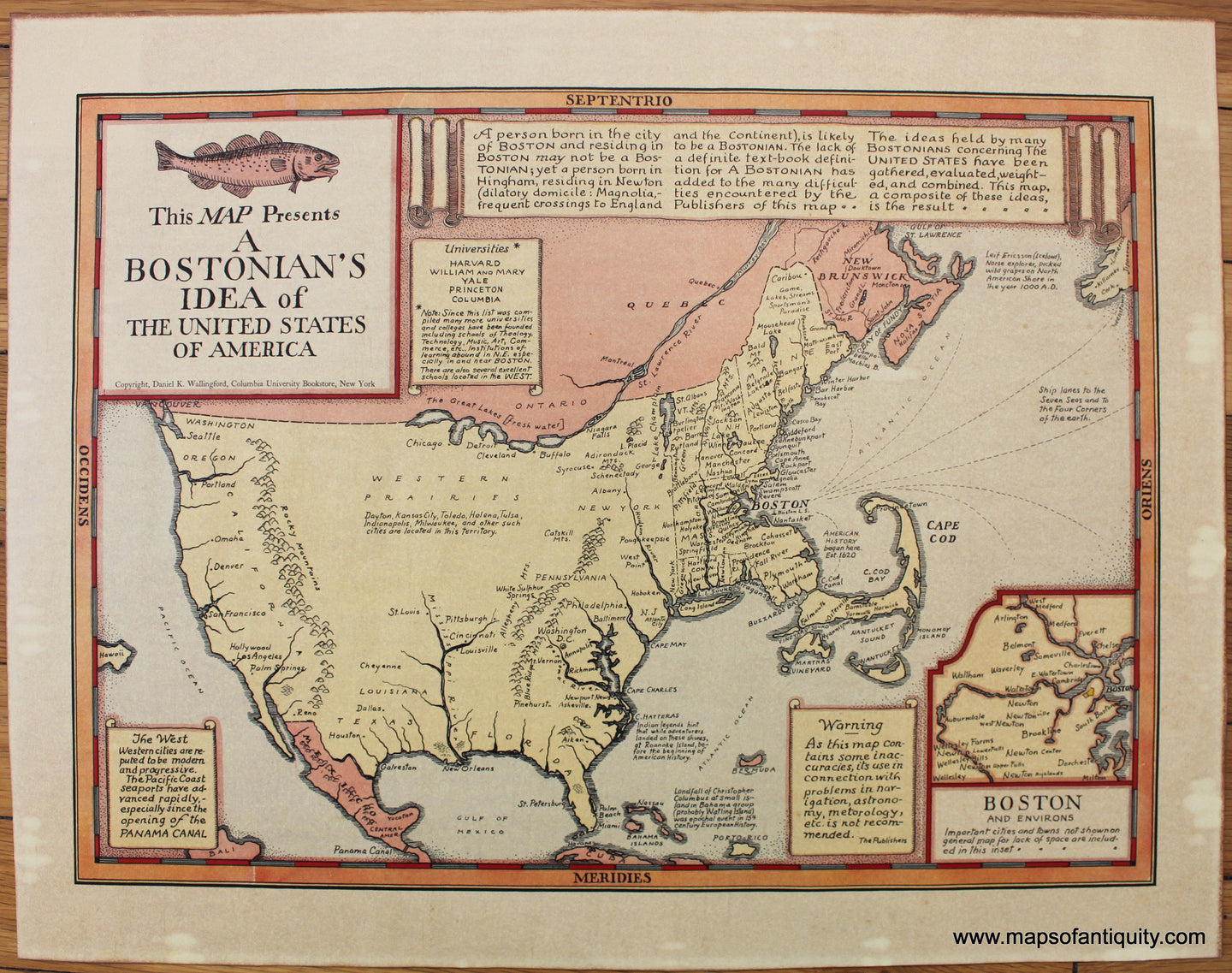 Antique-Map-Pictorial-This-Map-Presents-A-Bostonian's-Idea-of-the-United-States-of-America-c.-1937-Daniel-WallingfordMaps-of-Antiquity