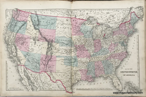 Antique-Map-Map-of-the-United-States-of-America-1875-Walling-/-Tackabury--1800s-19th-century-Maps-of-Antiquity