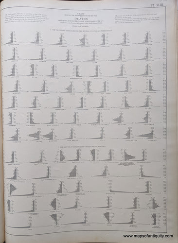 Genuine-Antique-Map-Chart-Showing-the-Distribution-by-Age-and-Sex-of-the-Deaths-occurring-during-the-Census-Year-ending-June-1st.-United-States--1874-Walker-/-Bien-Maps-Of-Antiquity-1800s-19th-century