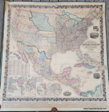 Load image into Gallery viewer, Genuine-Antique-Wall-Map-Mitchells-New-National-Map-Exhibiting-the-United-States-with-the-North-American-British-Provinces-Sandwich-Islands-Mexico-and-Central-America-together-with-Cuba-and-other-West-India-Islands-1858-S-Augustus-Mitchell-Maps-Of-Antiquity
