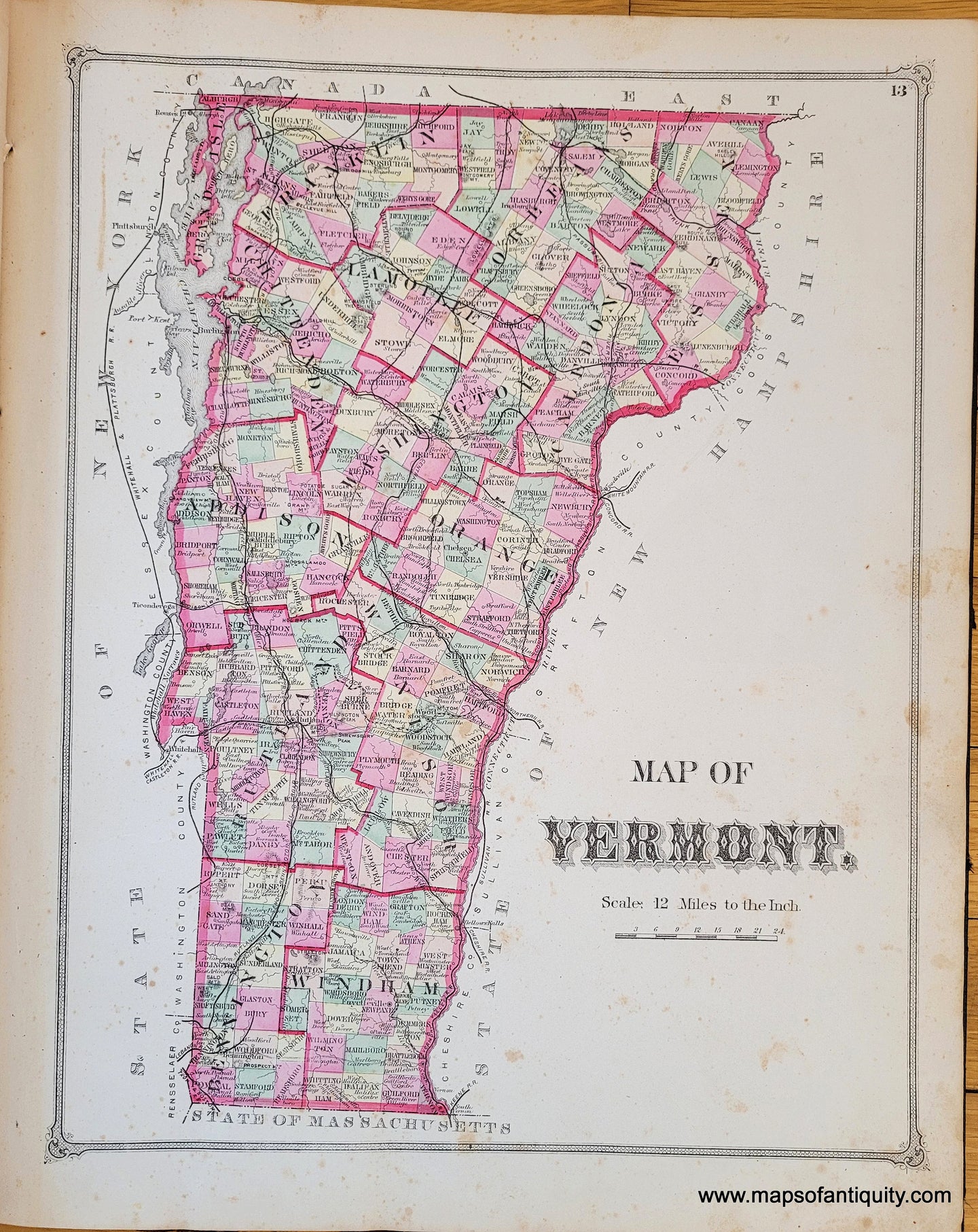 Antique-Map-of-Vermont-Beers-Ellis-Soule-1875-1870s-1800s-19th-century-maps-of-antiquity