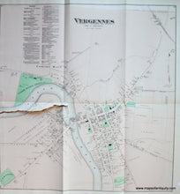 Load image into Gallery viewer, 1871 - Vergennes, VT - Vermont - Antique Map
