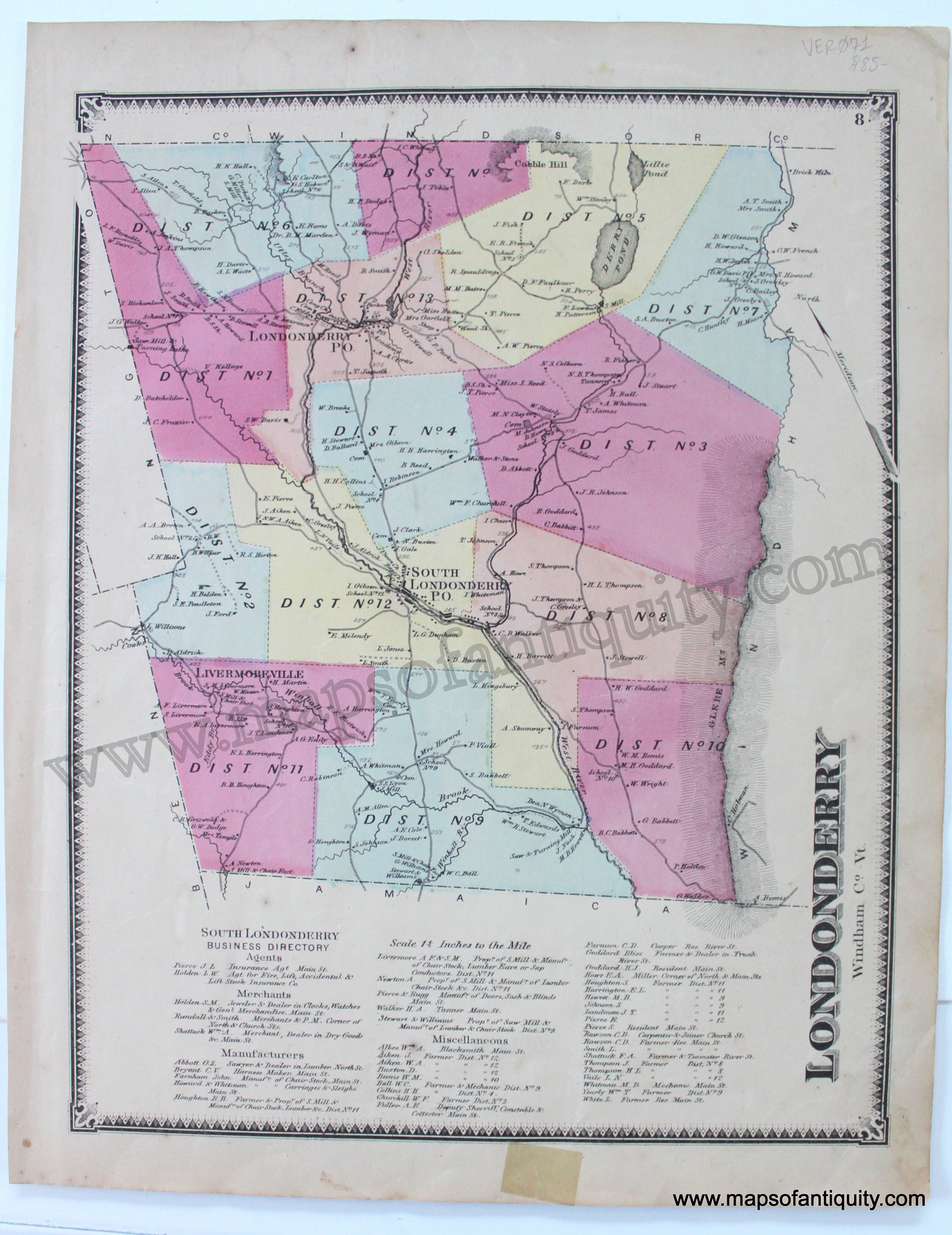 Antique-Map-Londonderry-VT-Vermont-Maps-of-Antiquity