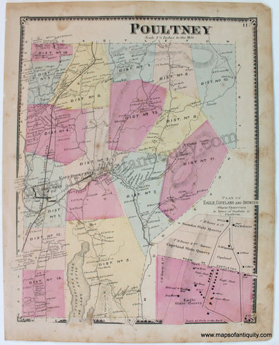 Antique-Map-Poultney-VT-Vermont