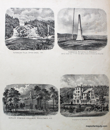 Antique-Black-and-White-Illustrations-Poultney-Sudbury-Hubbardton-Otter-Creek-VT-Images-Vermont--1869-Beers-Maps-Of-Antiquity