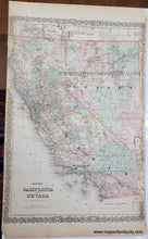 Load image into Gallery viewer, 1886 - Colton&#39;s California and Nevada - Antique Map
