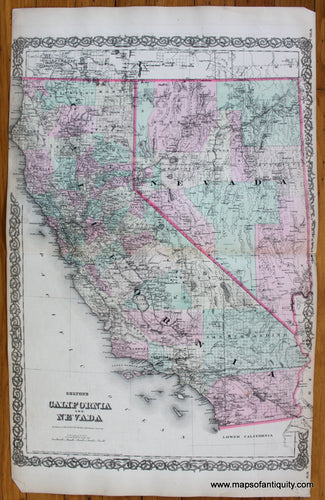 Antique-Map-Colton's-California-and-Nevada-Antique-Map