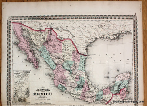 Antique-Map-Mexico---1870-Johnson-Maps-Of-Antiquity