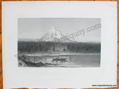 Antique-Black-and-White-Illustration-Print-Prints-Mount-Hood-Oregon-from-the-Columbia-River-Appleton-Maps-of-Antiquity