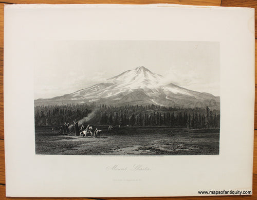 Antique-Illustration-Engraved-Print-Prints-Mount-Shasta-1873-Appleton-California-1800s-19th-century-Maps-of-Antiquity