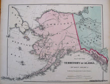 Load image into Gallery viewer, 1881 - Provinces of Ontario and Quebec, Map of the Territory of Alaska - Antique Map
